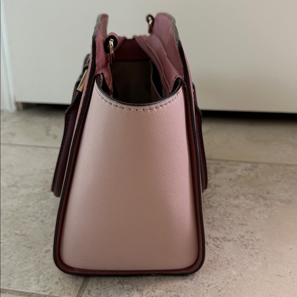 Michael Kors Rose Pink Tote with Burgundy Accents - Picture 4 of 6